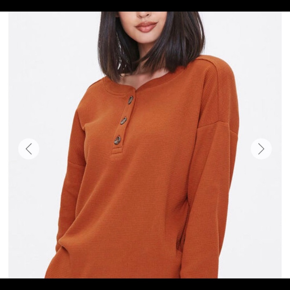 Waffle knit Henley